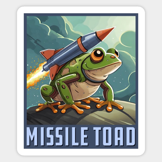 Missile Toad Square Sticker by Wright Art